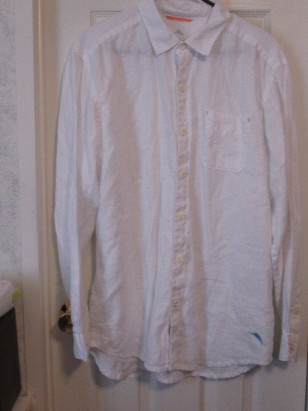 Tommy Bahama Men'sRelax White 100% Linen Long Sleeve Shirt Large